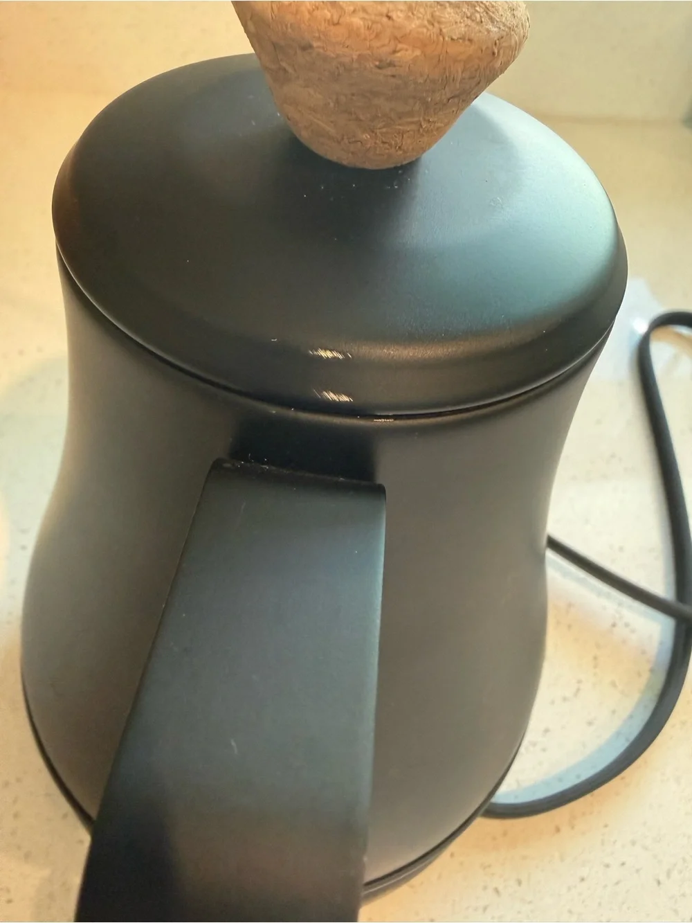 Bodum Black Gooseneck Electric Kettle with Cork Handle